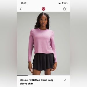Lululemon Classic fit Cotton blend Longsleeve